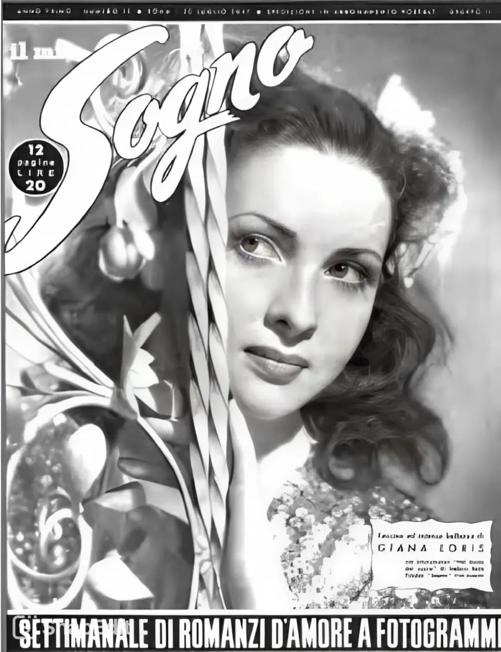 Copertina di Sogno, 10 luglio 1947 — i primi anni di Gina Lollobrigida come Diana Loris, all'alba della carriera.
